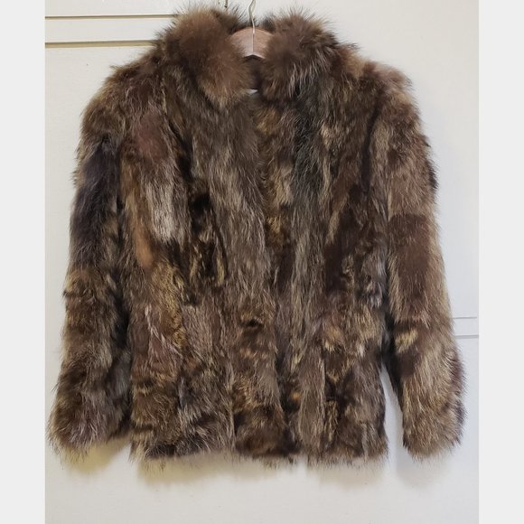 Berman's Raccoon Fur Coat Medium - Picture 1 of 10